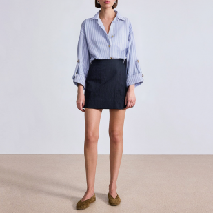 Front knot striped loose women's business formal suit