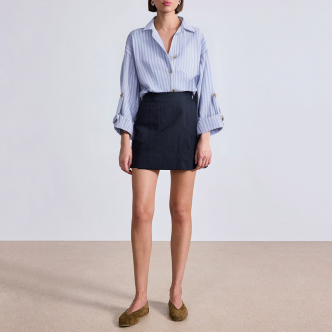 Front knot striped loose women's business formal suit