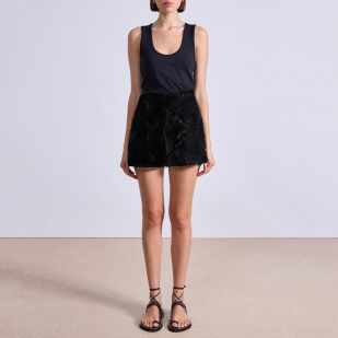 Floral texture slim breathable ladies skirt