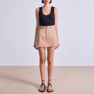 Fashion belt high waist casual ladies skirt