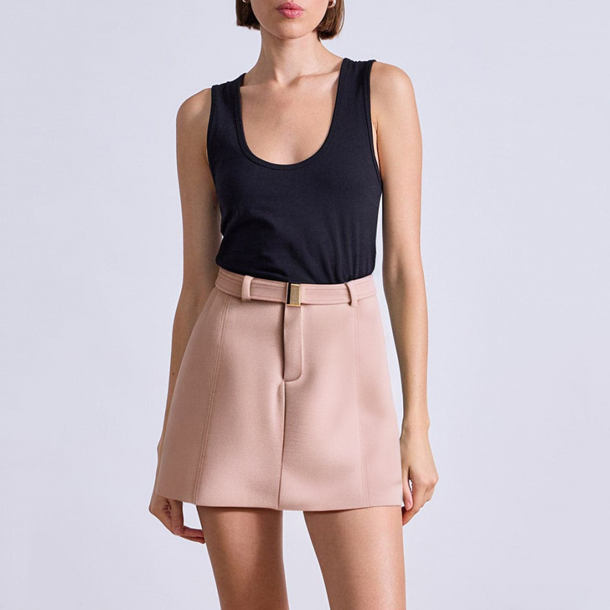 Fashion belt high waist casual ladies skirt