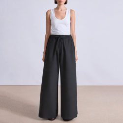 Elastic drawstring high waist women's suit pants