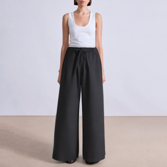 Elastic drawstring high waist women's suit pants