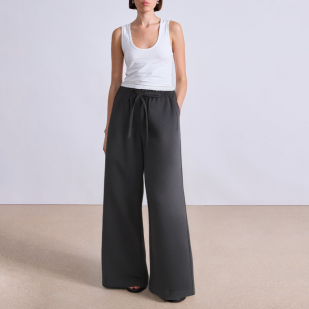 Elastic drawstring high waist women's suit pants