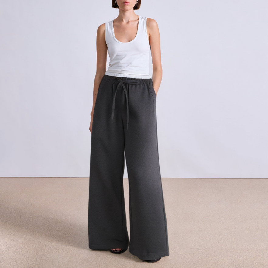 Elastic drawstring high waist women's suit pants