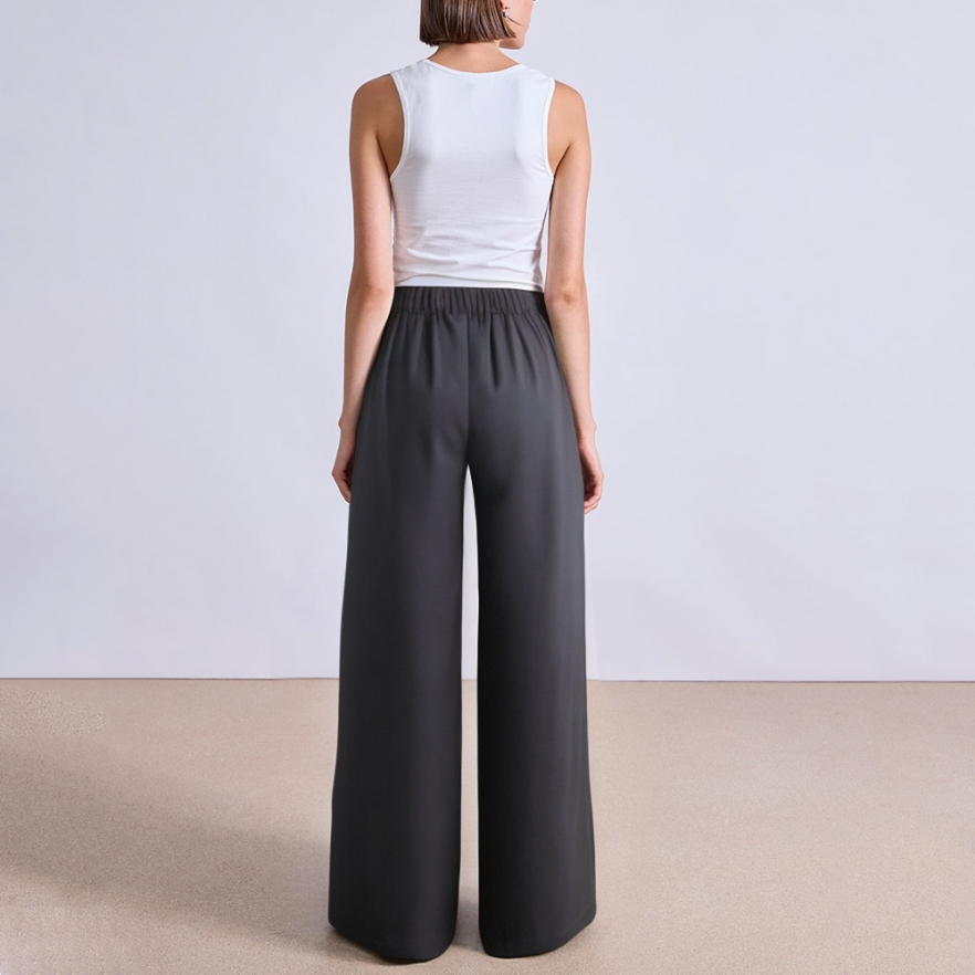Elastic drawstring high waist women's suit pants