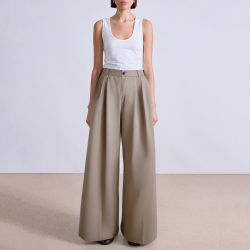 Simple high waist wide leg women's suit pants