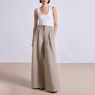 Simple high waist wide leg women's suit pants
