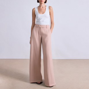Pink breathable straight women's suit pants