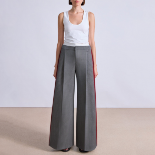 New pinstripe wide leg women's suit pants