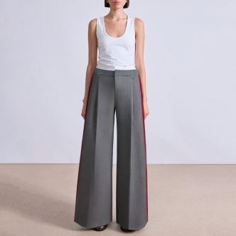 New pinstripe wide leg women's suit pants