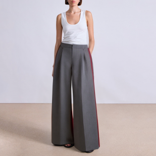 New pinstripe wide leg women's suit pants