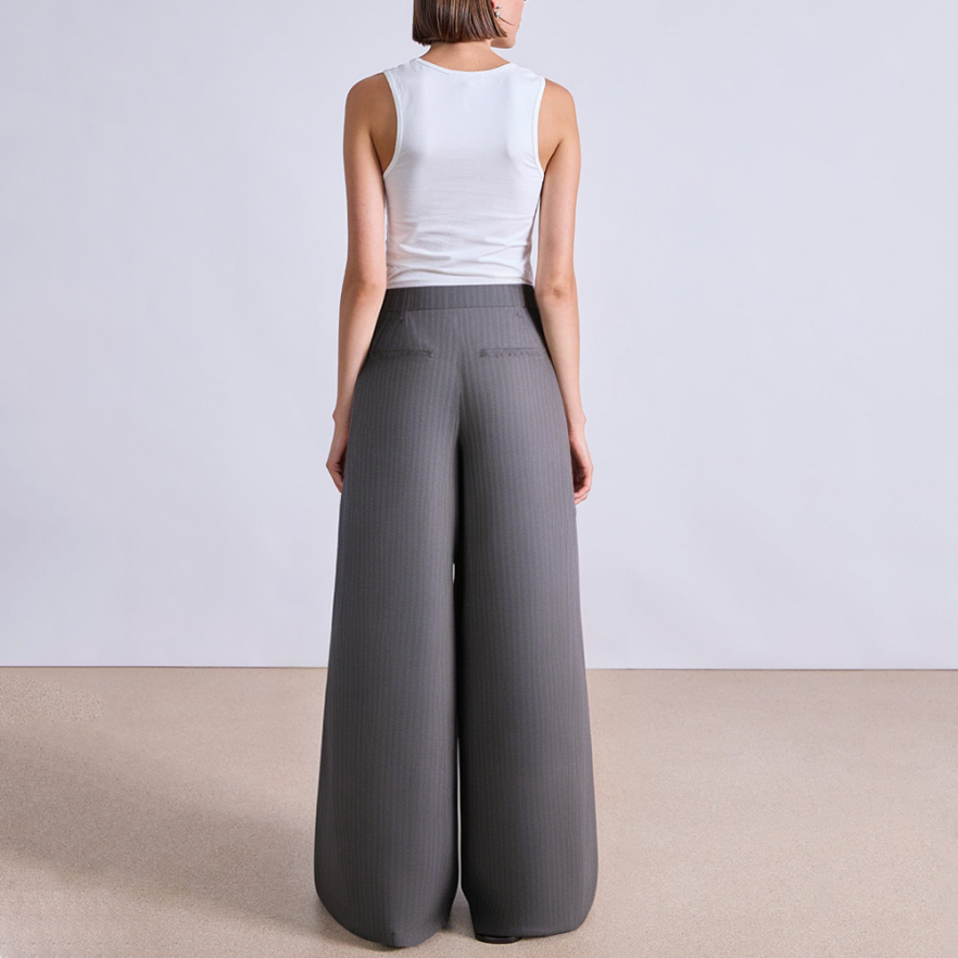 New pinstripe wide leg women's suit pants