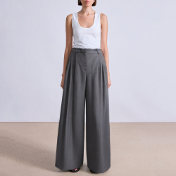 Grey loose high waist women's suit pants