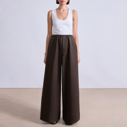 Simple elastic waist high waist women's suit pants