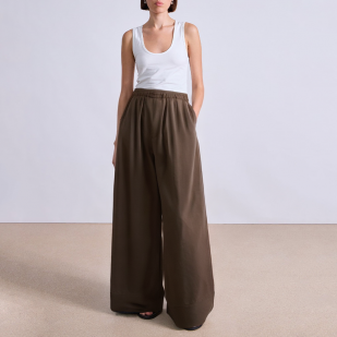 Simple elastic waist high waist women's suit pants