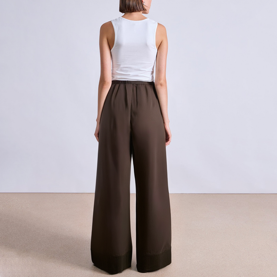 Simple elastic waist high waist women's suit pants