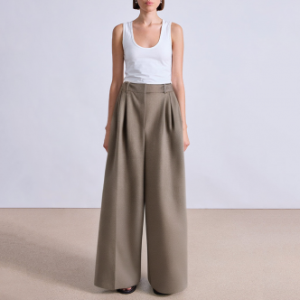 Fashion plaid wide leg women's suit pants