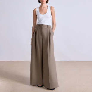 Fashion plaid wide leg women's suit pants