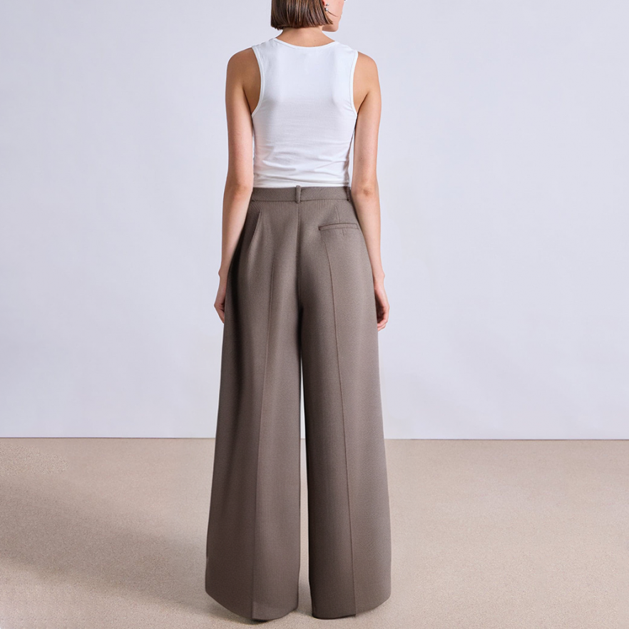 Fashion plaid wide leg women's suit pants