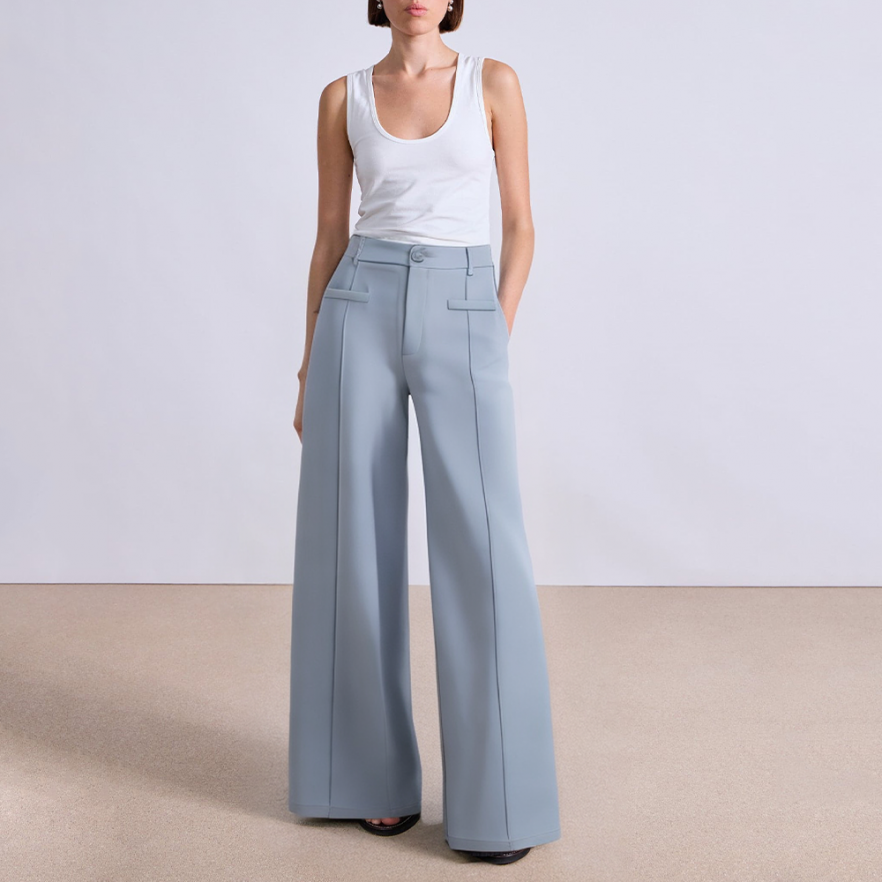 Straight slim high waist women's suit pants