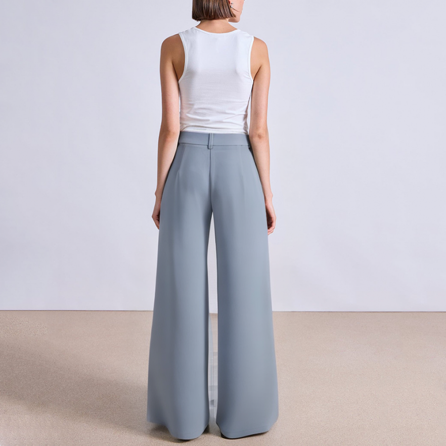 Straight slim high waist women's suit pants