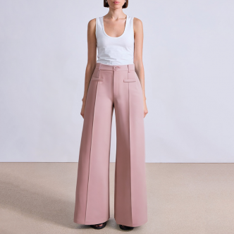 High quality pink straight women's suit pants