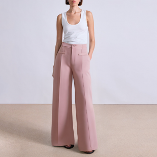 High quality pink straight women's suit pants