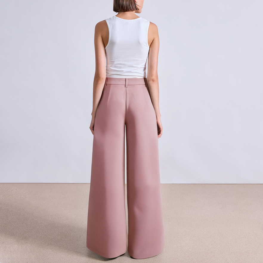 High quality pink straight women's suit pants