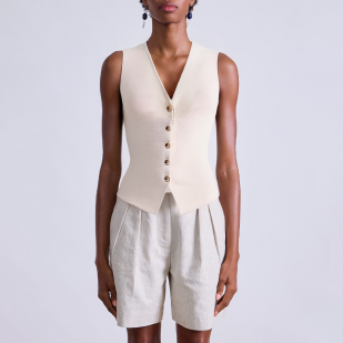Elegant V-neck single-breasted women's vest