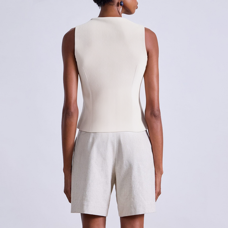 Elegant V-neck single-breasted women's vest