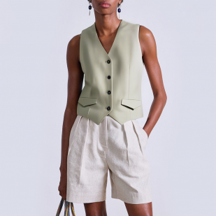 Vintage v-neck single-breasted women's vest