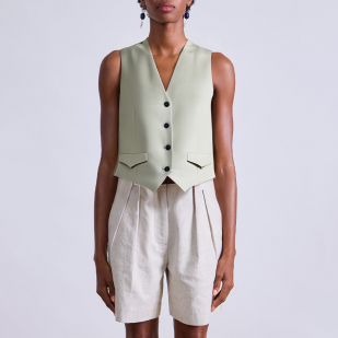 Vintage v-neck single-breasted women's vest