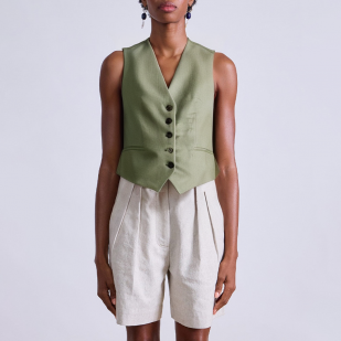 Fashion single breasted sleeveless women's vest