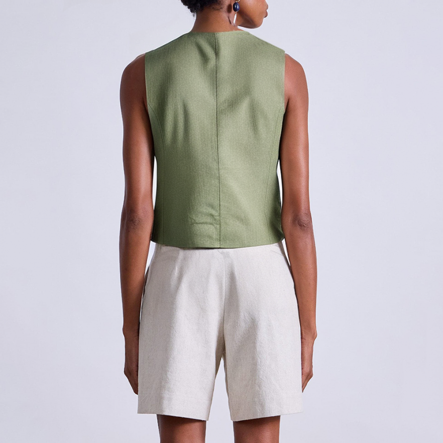 Fashion single breasted sleeveless women's vest