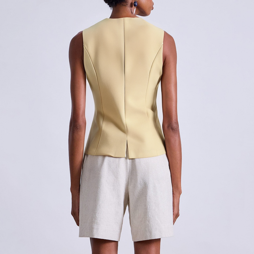 Round neck sleeveless casual women's vest
