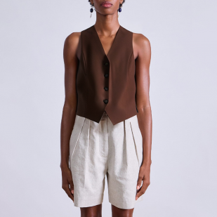 Brown lightweight sleeveless women's vest