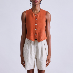 Casual button stretch knit women's vest